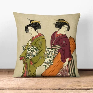 Plump Cushion Geisha Japanese Oriental Scatter Throw Pillow Case Cover Filled - Picture 1 of 13