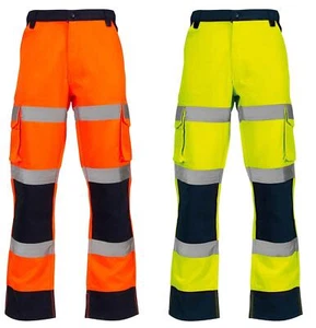 Pantalones de combate de alta visibilidad de 2 tonos para hombre Pantalones de polialgodón de trabajo de alta visibilidad - Imagen 1 de 4