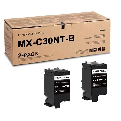 MX-C30NT-B Black Toner Cartridge 2-Pack, High Yield for Sharp MX-C300W MX-C300P - Image 1 of 4