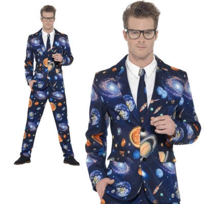 Adultos Espacio Exterior Traje Pantalones Chaqueta Corbata Para Hombres Despedida de soltero Vestido Elegante M-XL Foto 1 de 3