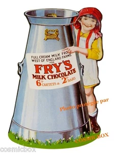Plaque en métal Full Cream FRY's MILK CHOCOLATE pub ancienne stick advertising  - Picture 1 of 1