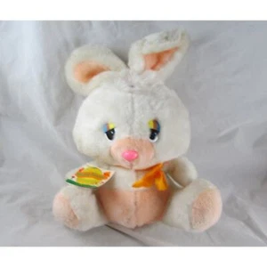 Osterhase Hase Stofftier Plüschtier Kuscheltier Papieretikett Vintage 1983 - Bild 1 von 9
