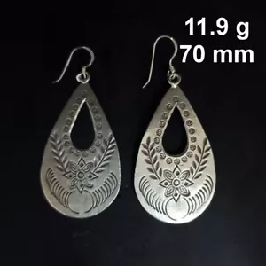 Craft earrings Geometric Grace: Modern Silver Statement Earrings - Picture 1 of 5