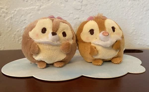 NWT Disney Store UFUFY 2.5" Chip & Dale STUFFED PLLUSH SET Chipmunks NEW - Picture 1 of 8