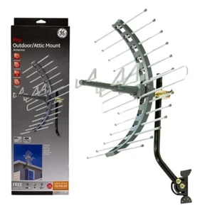 GE Outdoor Attic HDTV Antenna, 70-miles Range, VHF UHF 1080P 4K, Black - 29884 - Picture 1 of 13