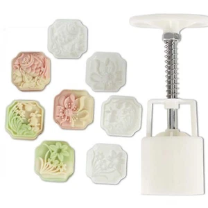 Chinese flower moon cake press mold hand pressed mooncake dessert DIY moon ca... - Picture 1 of 6