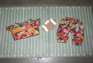 Handgefertigte Puppenkleidung für 10" Cabbage Patch Puppen - "Football Fun" Hosen Set - Bild 1 von 5