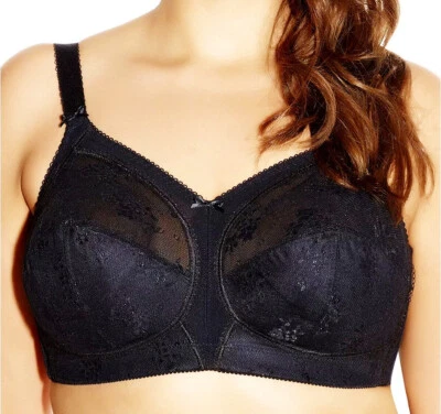 GODDESS ALICE FULL COVERAGE SIDE SUPPORT WIREFREE BRA BLACK 48DD STYLE 6040 NWOT - Image 1 of 2