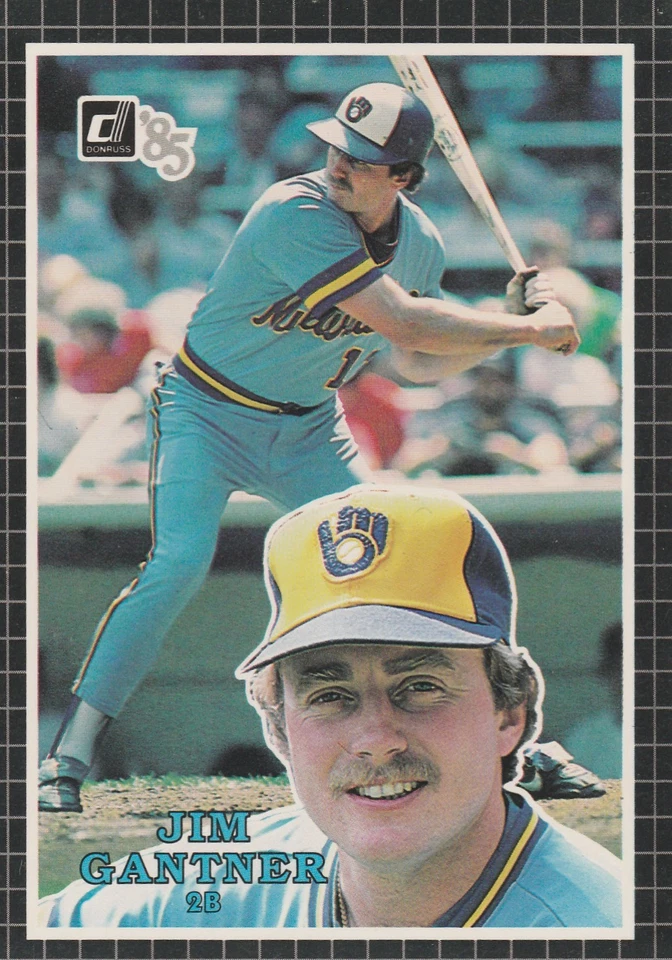 FREE SHIPPING-MINT-1985 Donruss #2 Jim Gantner Milwaukee Brewers (3.5X5 CARD) - Image 1 of 1