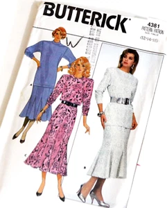 Butterick 4381 Sewing Pattern Flared Skirt & Top 12-14-16 Uncut FF Vintage 1986 - Picture 1 of 4