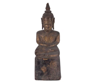 Eine Kleine Vergoldete Holzfigur Buddha , Nordthailand 1. H. 20. Jh. - Picture 1 of 10