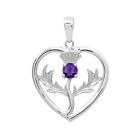 Valentine Gift Heart Amethyst 925 Sterling Silver Women Pendant Jewelry