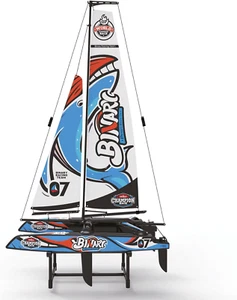 Binary V3 RC Catamarano a Vela ARTR 400Mm Barca a Vela Telecomandata Blu/Bianco - Foto 1 di 12