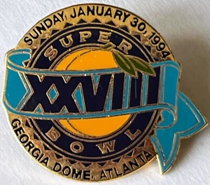 SUPER BOWL XXVIII 1/30/94 Dallas Cowboys Buff Bills NFL Football Lapel Pin Tac - Picture 1 of 5
