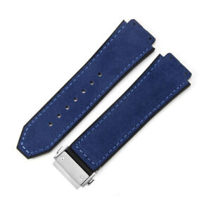 High Quality Brushed Genuine Leather Watch Strap Bands Mens Fits Hublot 26*19mm