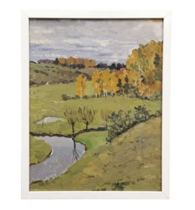 JOHANNES HÄNSCH Berlin Ölgemälde Märkische Landschaft 30x39 cm Öl auf Karton - Picture 1 of 10