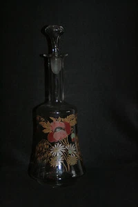 ancienne grande carafe verre soufflé émaillé Legras art nouveau fin XIX ème - Picture 1 of 6