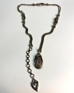 BRIGHTON Bali Hai SILVER METAL CHAIN BELT Ornate CELTIC Large XL 36"-40" Waist - Picture 1 of 8