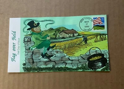 US FDC Collins Hand-Painted #2919 Flag over Field 1995 - Image 1 of 3