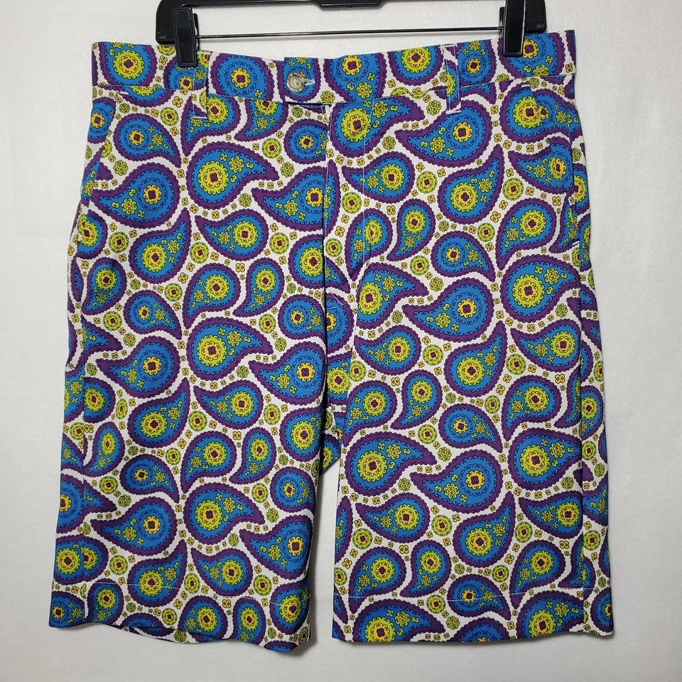Flow Golf Shorts By Flow Society Mens 34 Multicolor Paisley Print Golf - Image 1 of 4