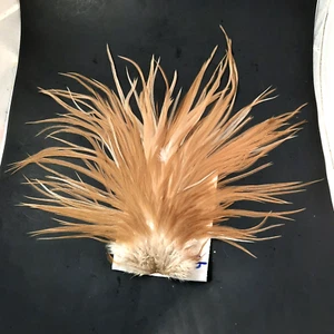 DYED LT BROWN DUN ROOSTER SADDLE HACKLE LONG THIN DRY FLY TYING FEATHERS #G - Picture 1 of 4