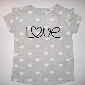 ZARA Girl's Love Heart Top/Tee, Size 4/5, NWT - Picture 1 of 1
