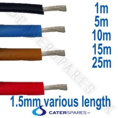 CATERSPARESUK SIAF HEAT RESISTANT EQUIPMENT CABLE SILICONE WIRE 1.5MM VARIOUS SIZE LENGTH