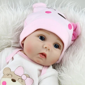 22" Reborn Dolls Realistic Handmade Silicone Vinyl Newborn Baby Girl Doll Xmas - Picture 1 of 8