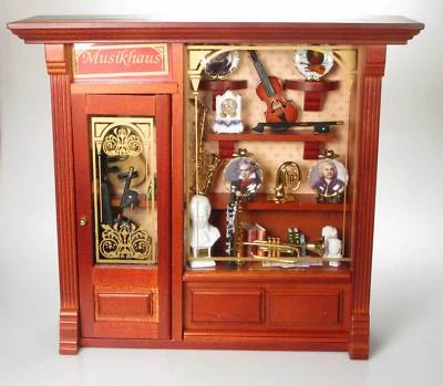 Reutter Porzellan Wandbild Display Musikhaus Laden Instrumente Puppenstube  - Bild 1 von 4