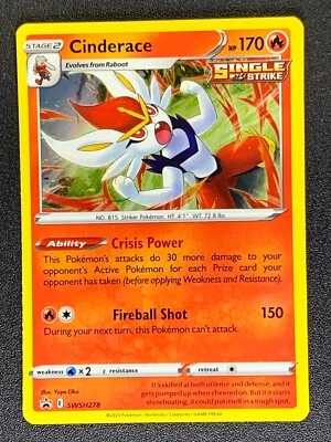 Cinderace SWSH278 Black Star Promo Card Sword & Shield Pokemon 2023 Holo - Image 1 of 3