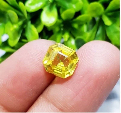 7.80Ct Natural Montana Yellow Sapphire EGL Certified Asscher Cut Loose Gemstone - Image 1 of 4