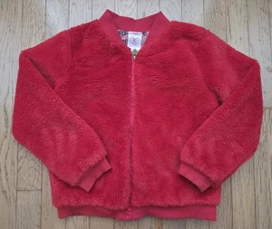 365 Kinder Garanimals Mädchen Größe 8 rot Kunstfell Fleece Bomberjacke - Bild 1 von 5