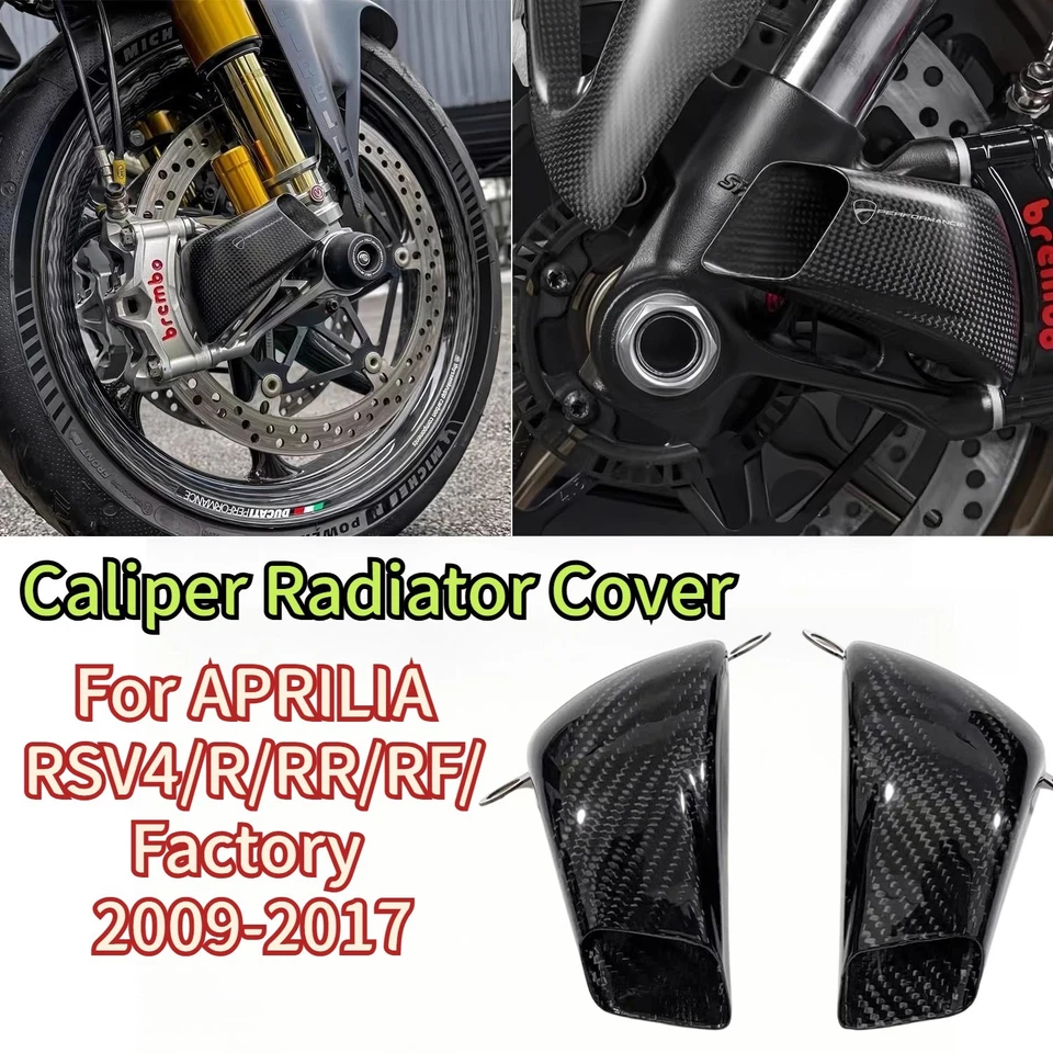 Cubierta de radiador de pinza de fibra de carbono para APRILIA RSV4/R/RRF/fábrica 2009-2017 Foto 1 de 4