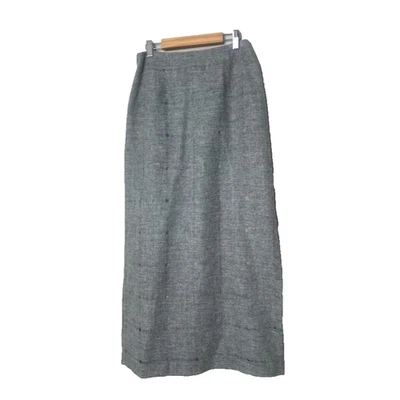 Maxi Falda Lafayette 148 Nueva York Talla 6 Gris Lana Lápiz Ranura Corte Láser Carrera Foto 1 de 4