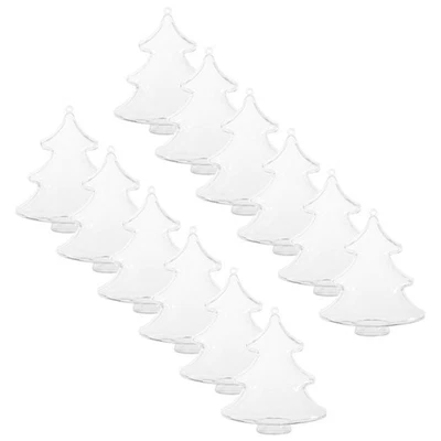  12 Pcs Decorazione Albero Di Natale Ornamento Natalizio Trasparente - Immagine 1 di 4