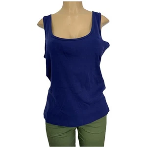 Camiseta sin mangas acanalada Lauren Ralph Lauren para mujer talla XL informal tejida de algodón - Imagen 1 de 14