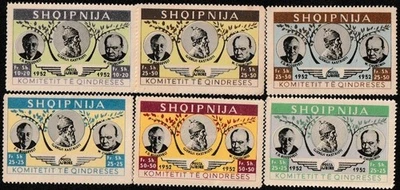 Albânia 1952 WWII Leaders & Skanderbeg, conjunto de 6 MNH - Imagem 1 de 2