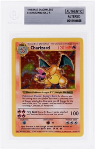 Gioco Pokemon 1999 Charizard Shadowless Holo #4 BGS Autore - Foto 1 di 2