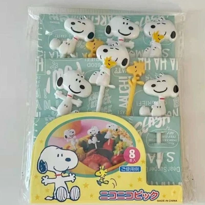 Snoopy & Woodstock Plastic  Food Picks Set Of 8 Picks New  - Image 1 of 3