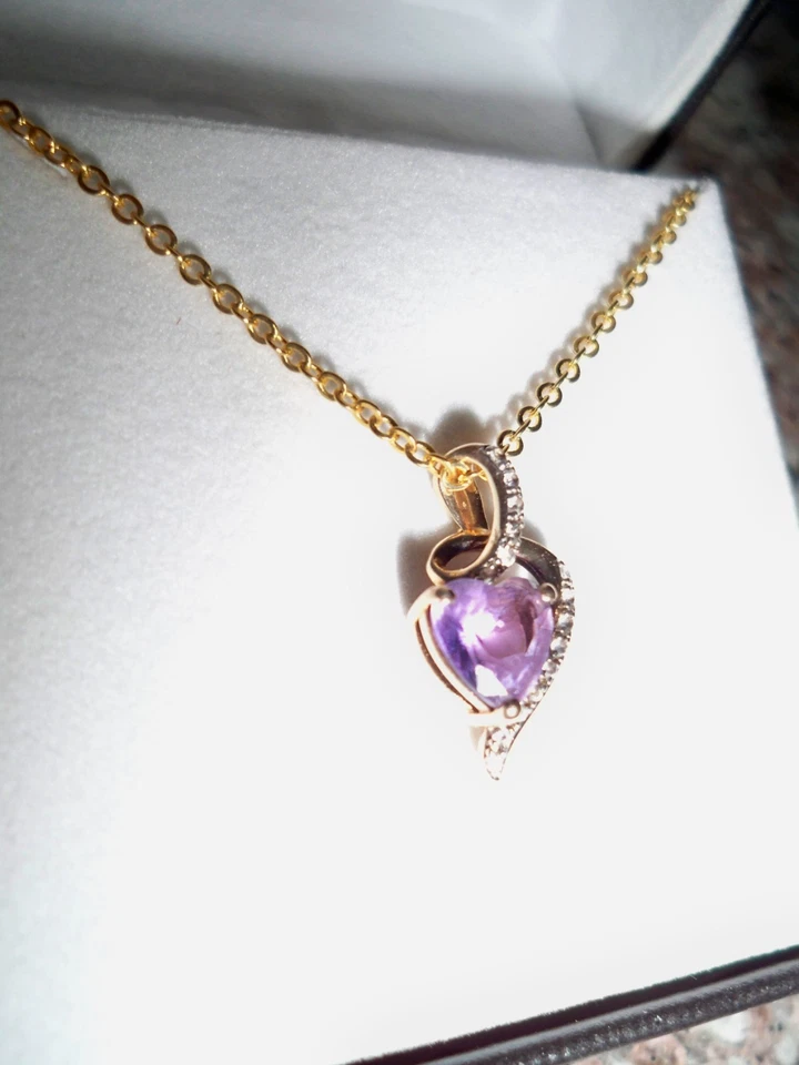 925 Amatista COLGANTE MICHELLE ALBALA LORENZO JOYEROS ORO 18K Vermeil cadena 24" Foto 1 de 4