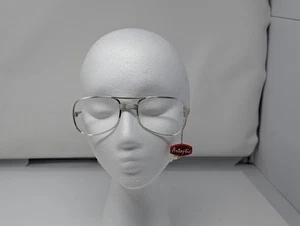 Vintage ARTOPTIC MENS ITALIAN Eye Glasses Frames WHITE SILVER FRAME ITALY 56-22 - Picture 1 of 9