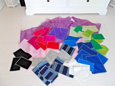 Lot of Pure Silk Fabric Scraps Patchwork Quilting Crafts - Image 1 of 4