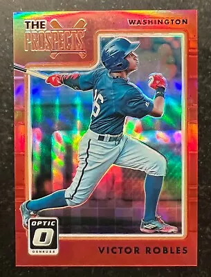 2017 Donruss Optic The Prospects Red Victor Robles #3 92/99 - Image 1 of 2