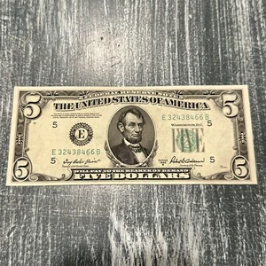 1950 B Five Dollar Bill - “E” Richmond VA - Very Good! $5 - Picture 1 of 10