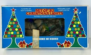Vintage Retro Battery Christmas Tree Lights 20 Spikey Stars Flashing ~AS IS~ Box - Picture 1 of 7
