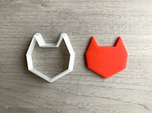 Abstract Fox Head Cookie Cutter Fondant Jewelry Mini Clay Earring Geometric - Picture 1 of 1