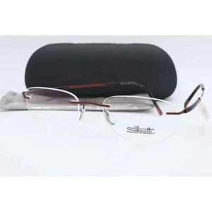 Authentic Silhouette SPX 5540-6140 Brown Rectangle Eyeglasses Clear Lenses 51mm - Picture 1 of 7