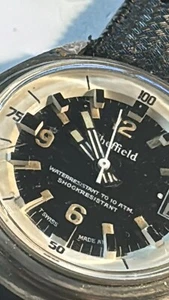 ULTRA RARE DIAL Vintage Sheffield 41MM Diver watch MecH RUNNING for RESTORE - Picture 1 of 8