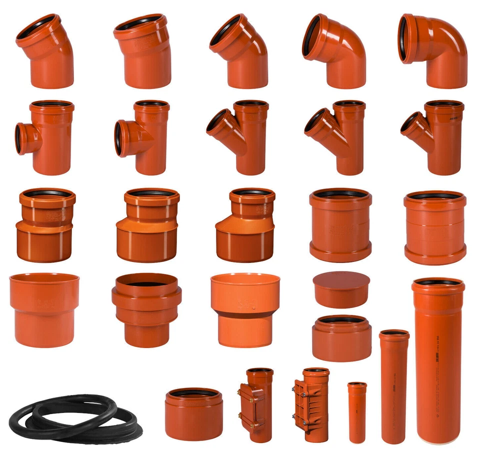 Ostendorf KG Rohr Kanalrohr PVC-U Formteile Muffe Abzweig Bogen Abwasserrohr  - Bild 1 von 1