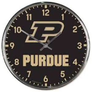 Purdue Boilermakers Chrome Wall Clock - Picture 1 of 1